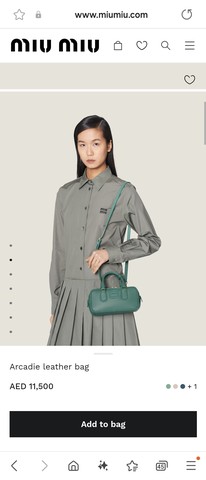 미우미우 아르카디 가죽 가방 5BB142_2F8K_F0092_V_OOO 세이지 그린 M1